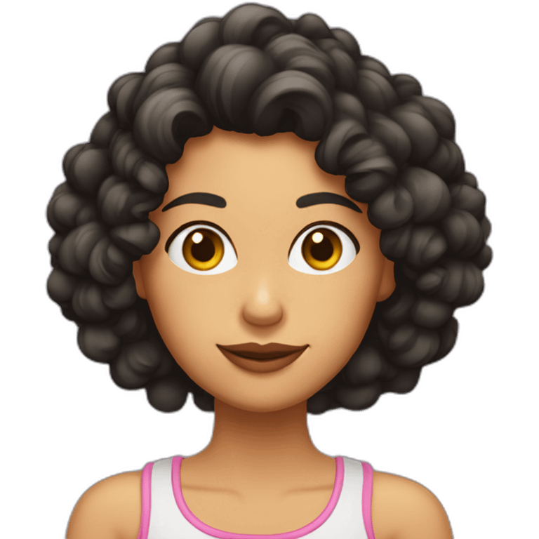 chica morena de pelo rizado largo emoji