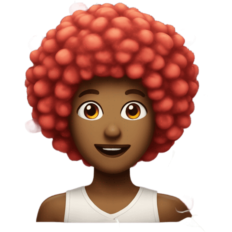 Cherry fruit with Afro  emoji