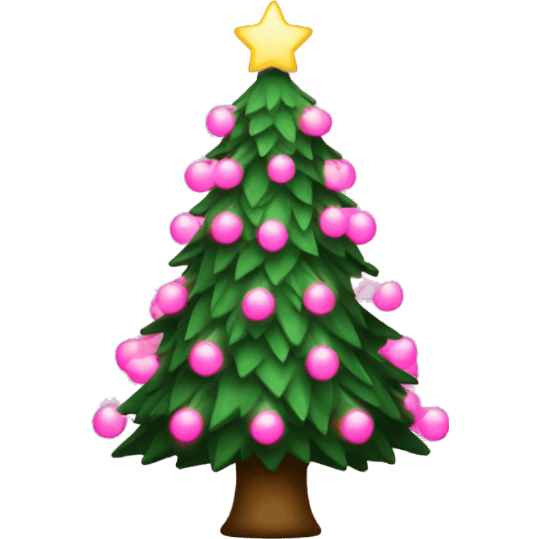 christmas tree with pink lights emoji