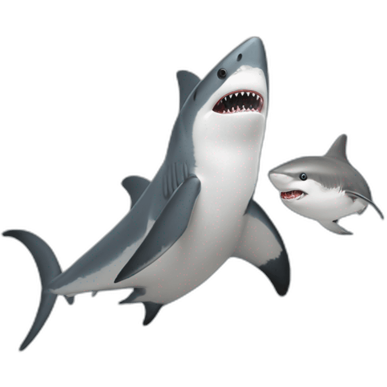 Requin mangeant une mouette emoji