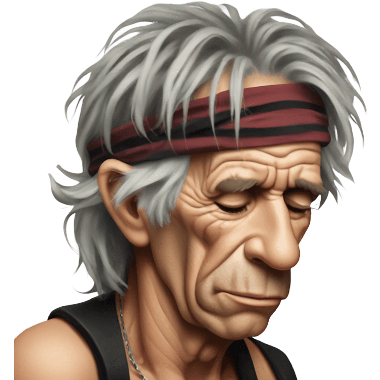 Keith Richards very sad and crying emoji