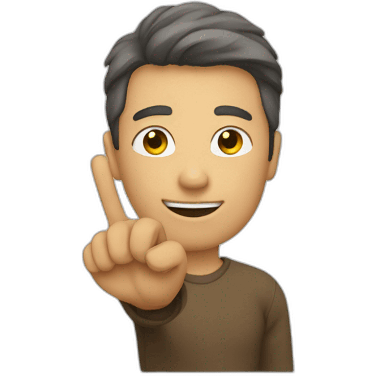 homme qui fait le signe 3 avec sa main emoji