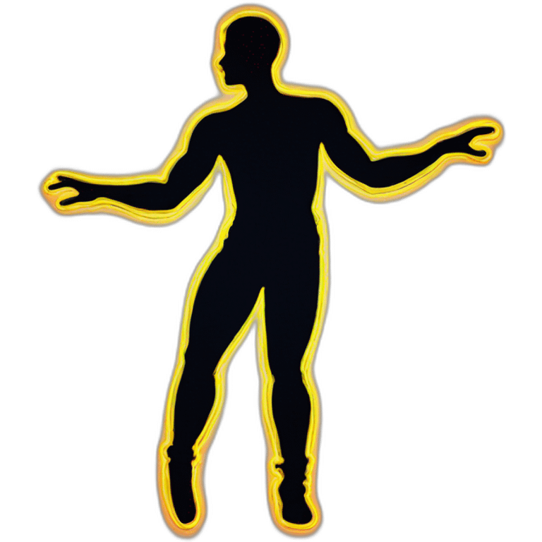  male dancer big booty neon sign style emoji