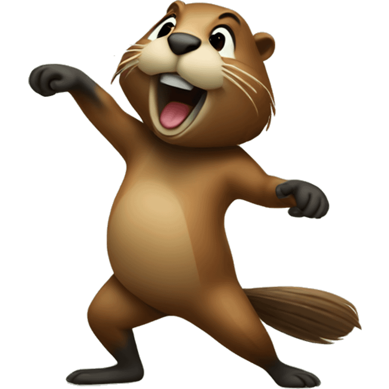 The beaver is dancing emoji