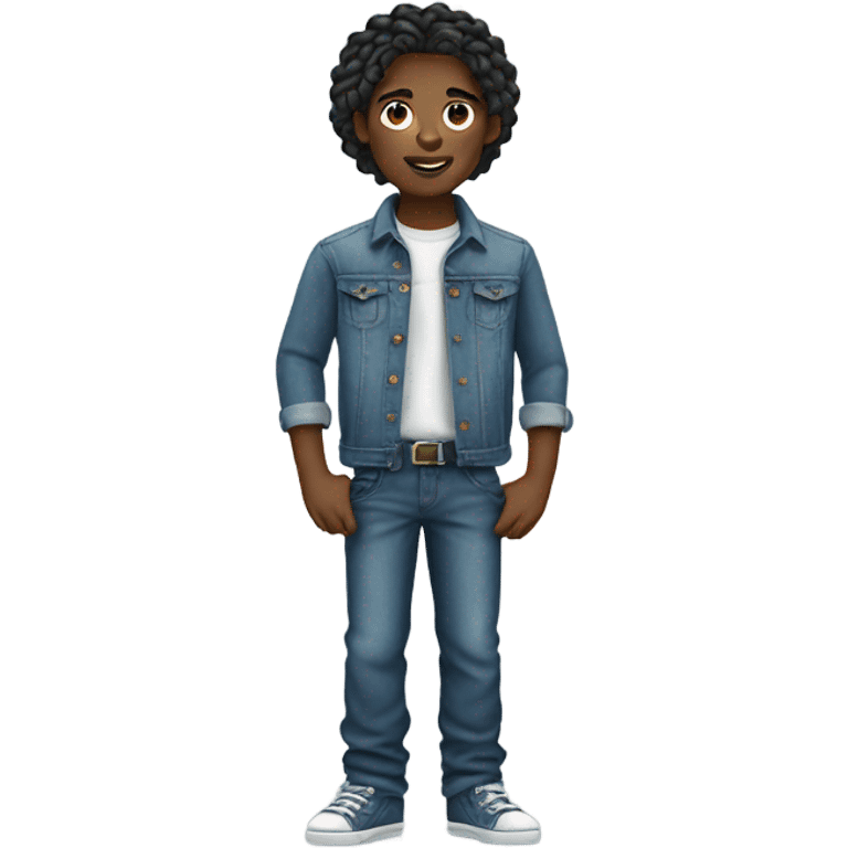 Black boy with braids and denim tears emoji