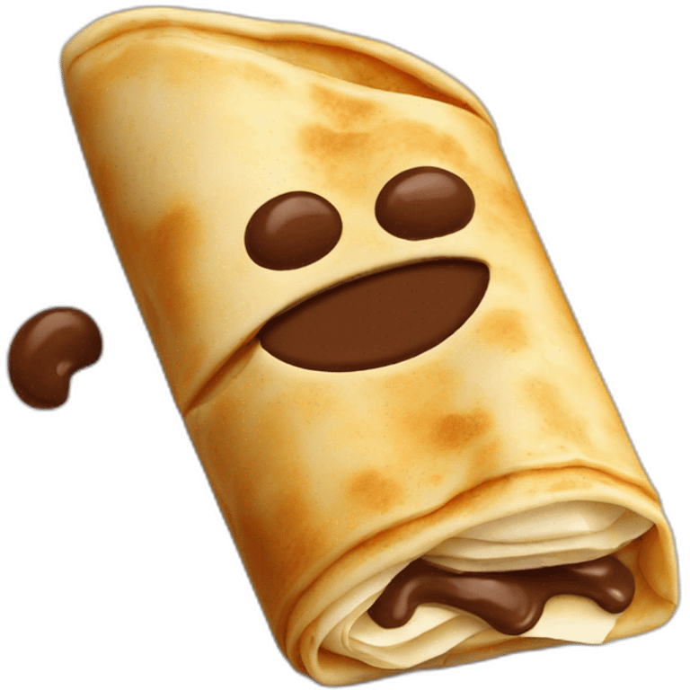 crêpe with nutella filling, wrapped in paper emoji