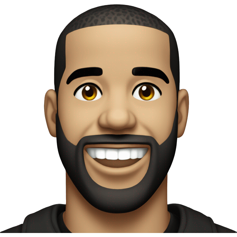 The rapper drake with an evil smile emoji