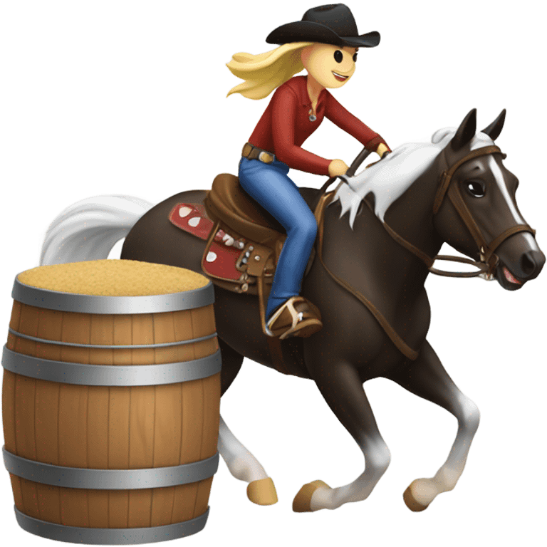 barrel racing horse with rider  emoji