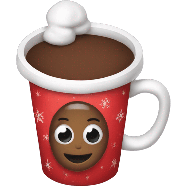 Christmas cup with hot cocoa emoji