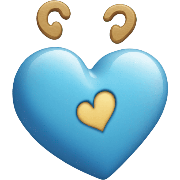 Small blue heart next to large blue heart emoji