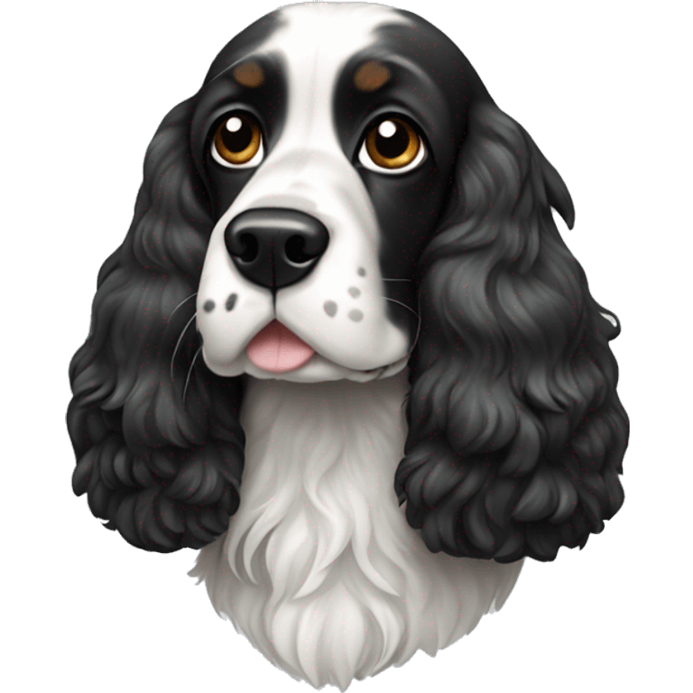 Black and white cocker spaniel emoji