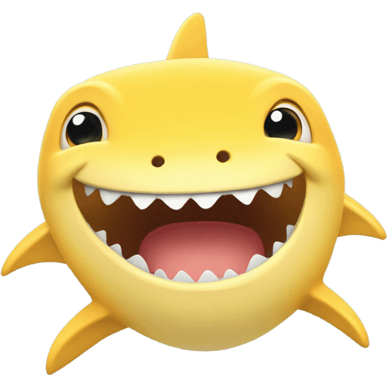 Cute smiling yellow shark emoji