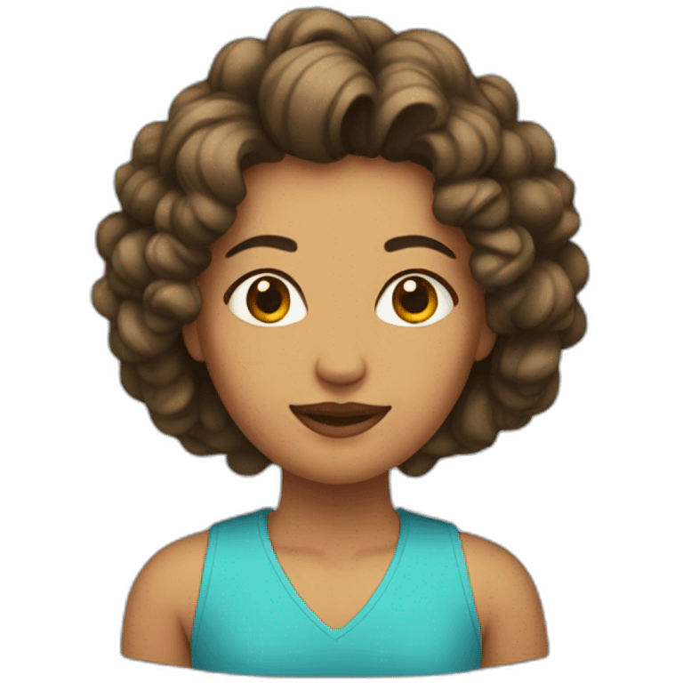 mujer con pelo rizado emoji