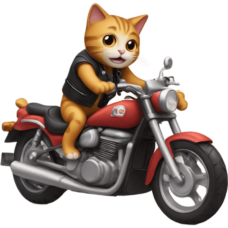 Cat riding a motorcycle emoji