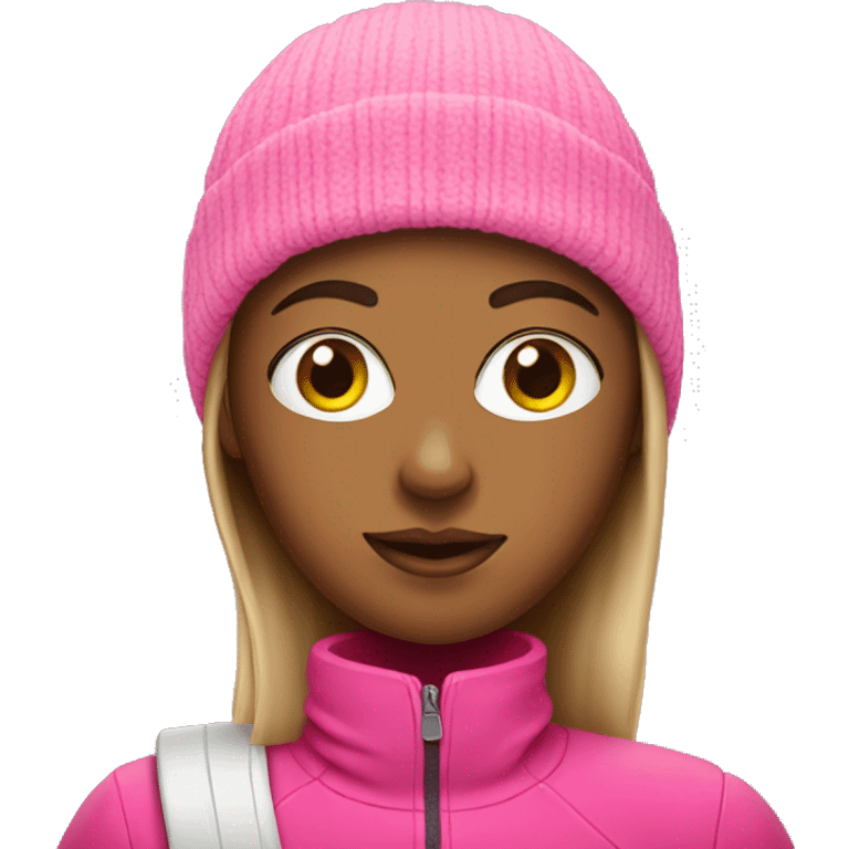 Girl with pink ski mask on  emoji