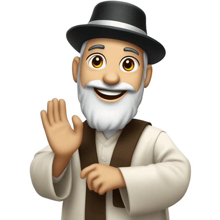 Israel Rabbi waving hello emoji