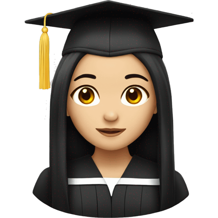 asian graduation girl with long black hair emoji