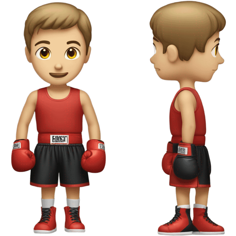 single caucasian boy in boxing gloves emoji