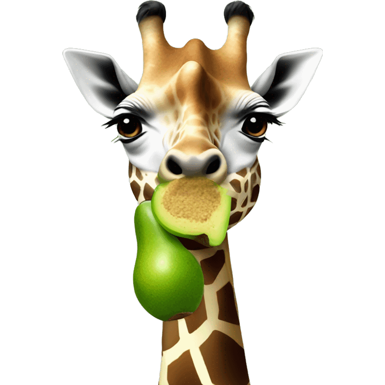 Giraffe eating an avocado  emoji