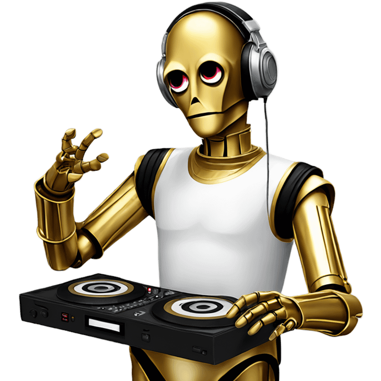 C-3PO playing dj emoji