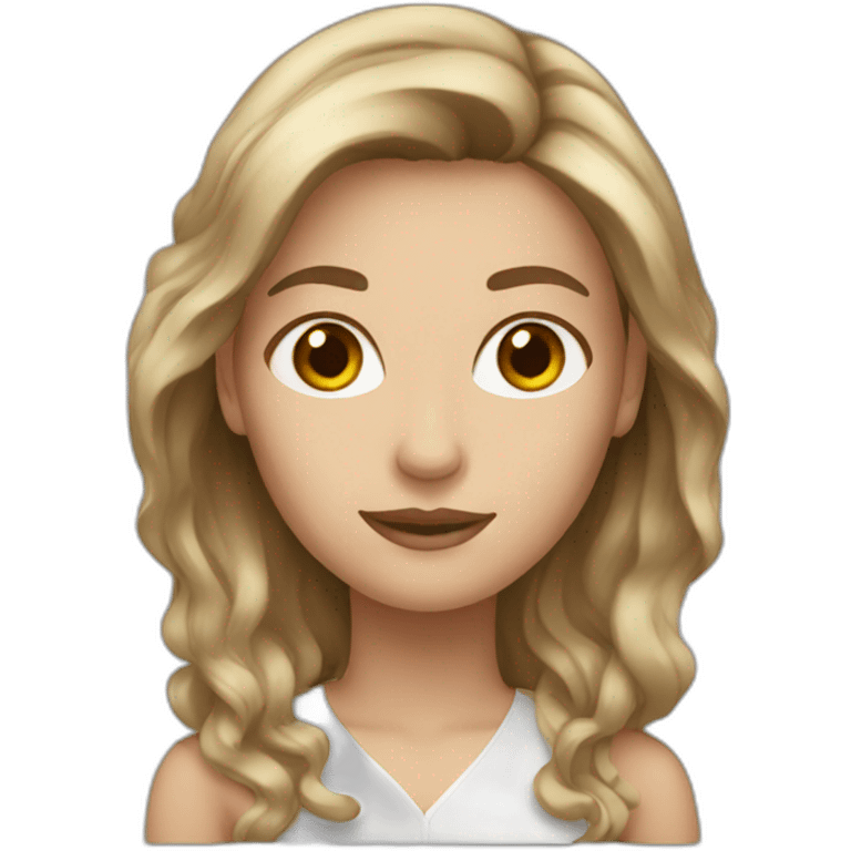 white woman brown hair emoji