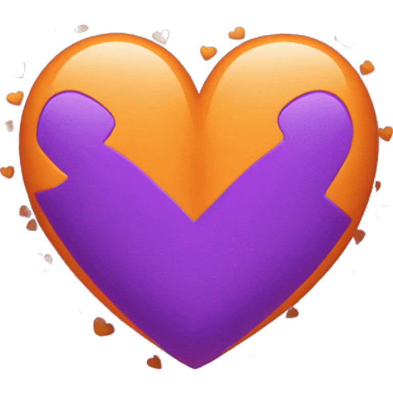 orange and purple heart, split straight down the center emoji