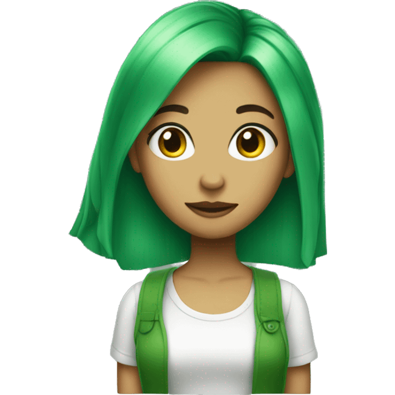 green hair girl emoji