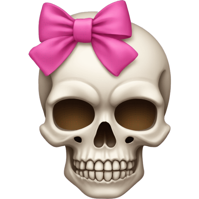 Skull with a pink bow emoji