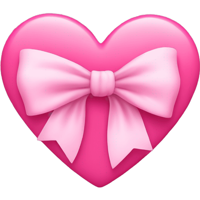 cute bow on a top of pink heart emoji