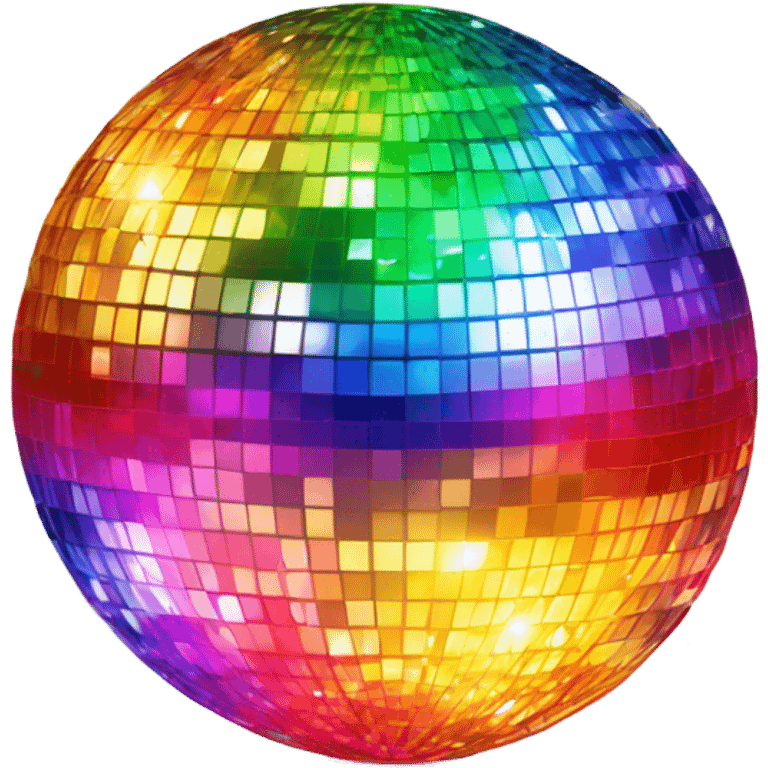 Disco ball projecting rainbow of colors emoji