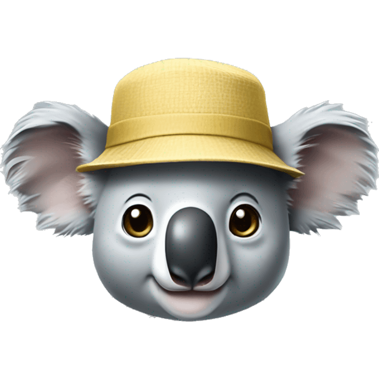 A koala head, wearing a bucket hat  emoji