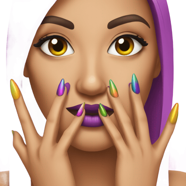 baddie with long nails emoji