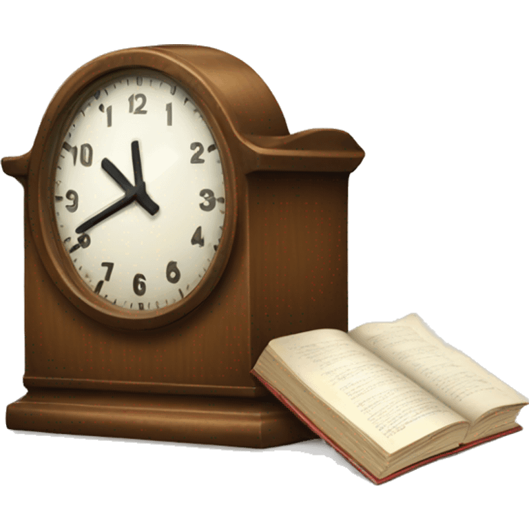 speed clock with book emoji