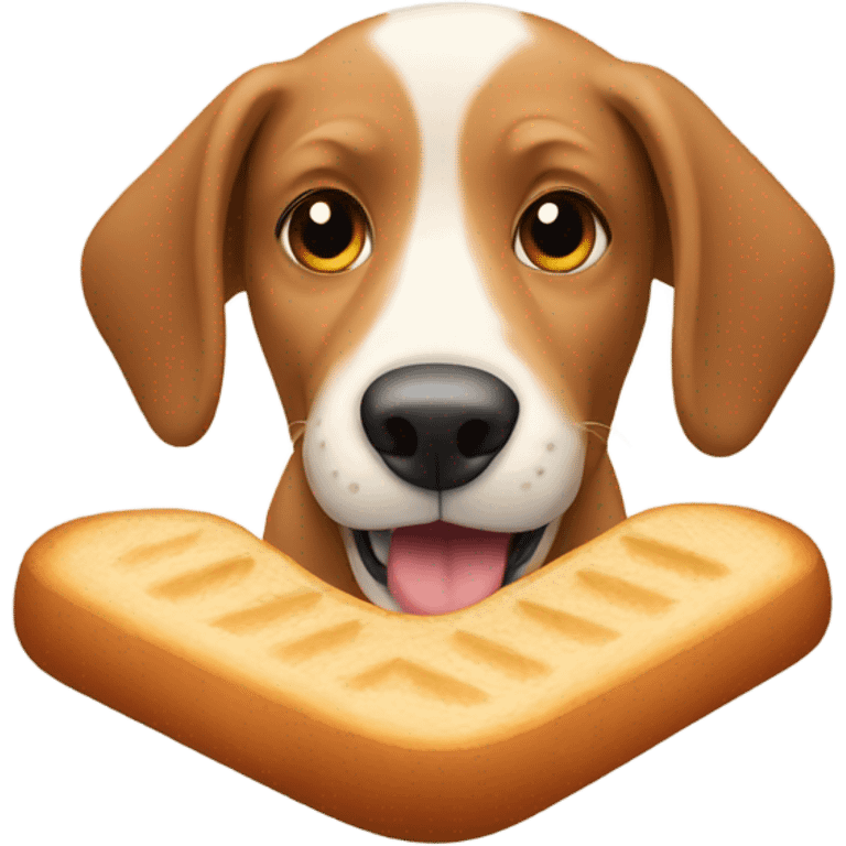 Dog eating bread emoji