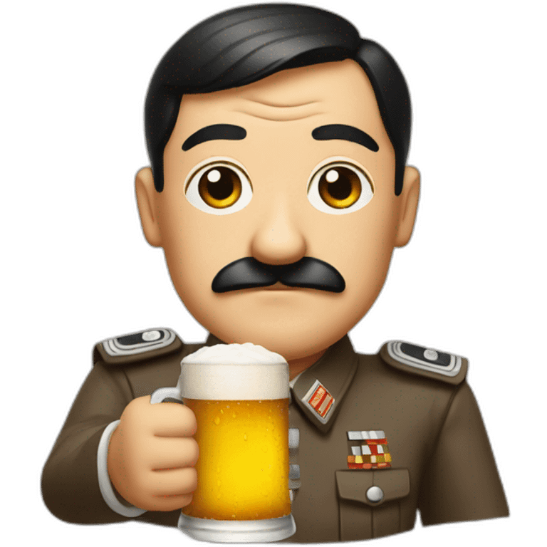 Hitler holding a beer emoji