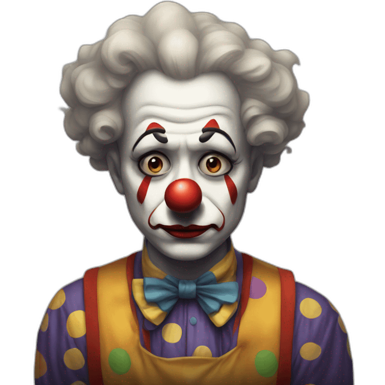 a clown that is very sad  emoji