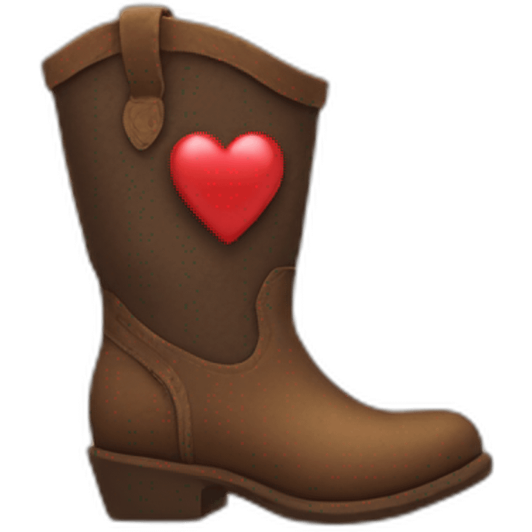 A heart out of boots emoji