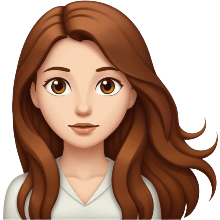 A woman with brown long hair emoji