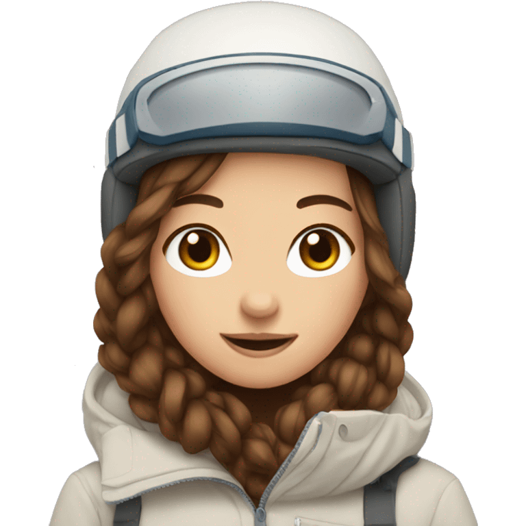 girl with brown hair snowboarding  emoji