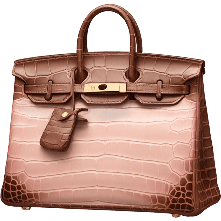 Birkin creme couloir pink brown with crocodile  emoji