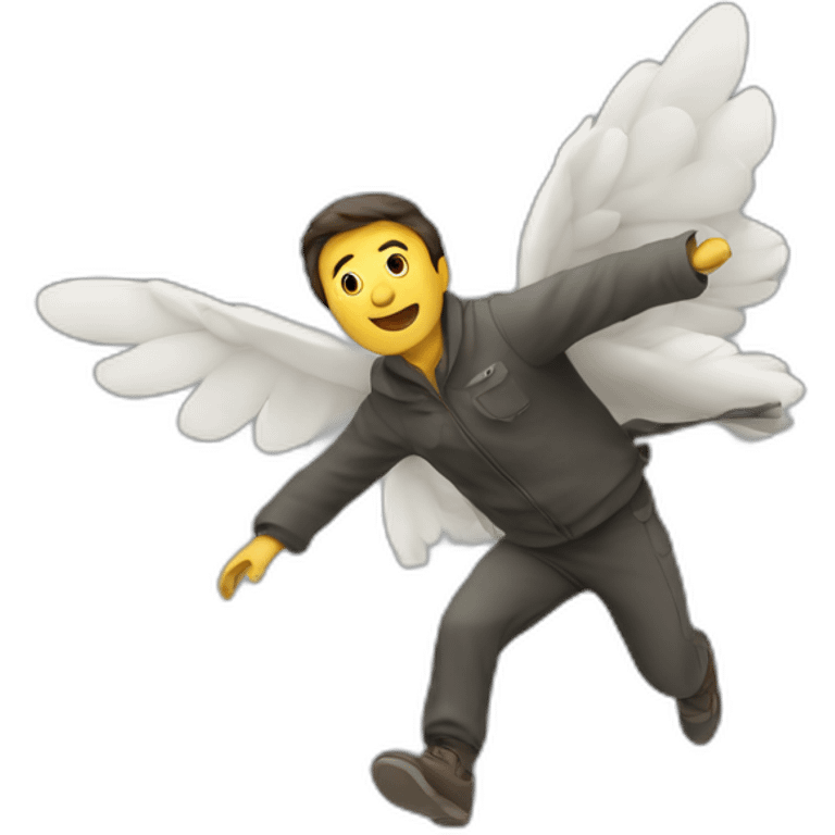 Flying man emoji