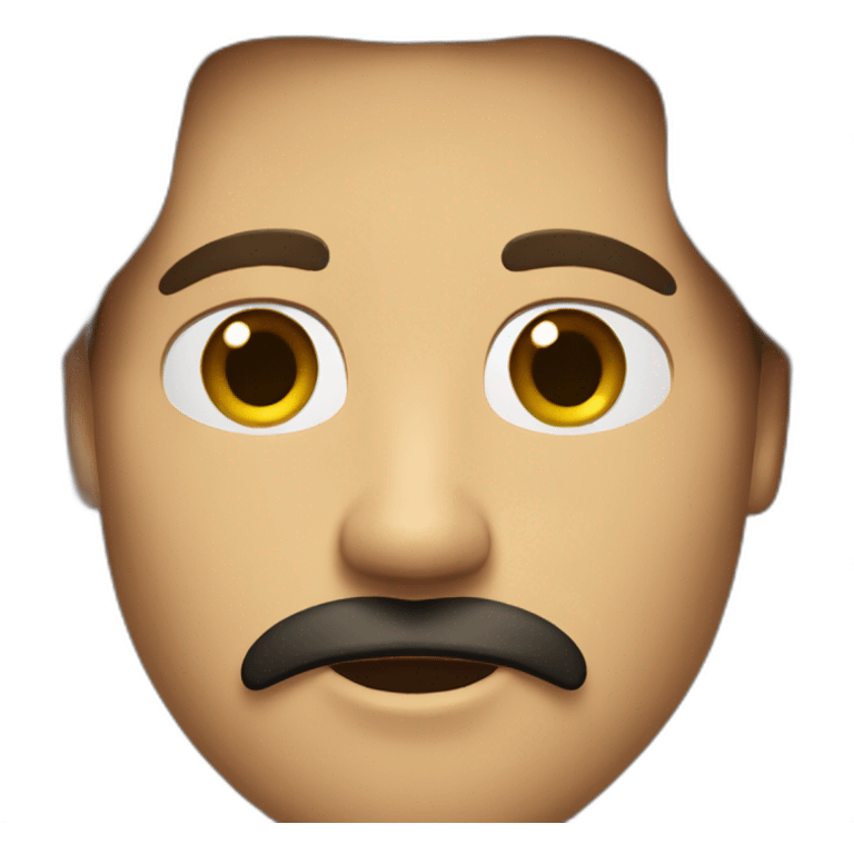 man with brown long hair and black mustache and goatee emoji