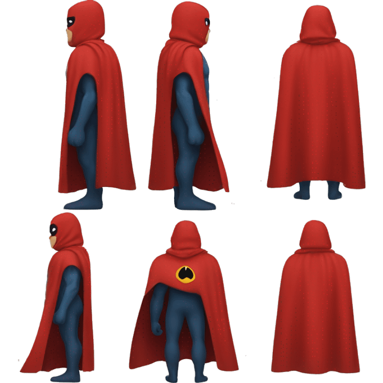 superhero red cape from behind emoji