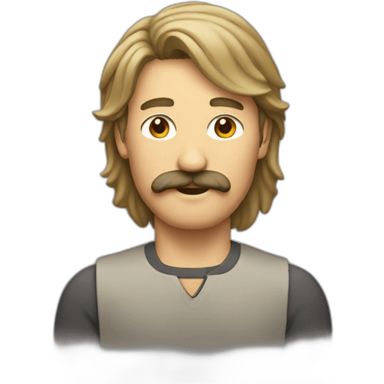 guy with a mustache and mullet emoji