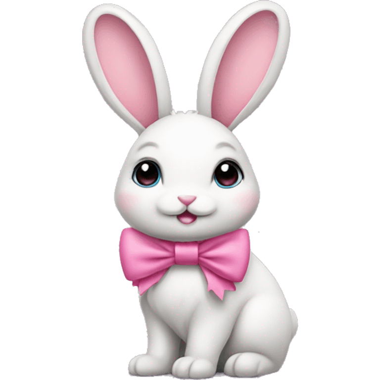 bunny with pink bow emoji