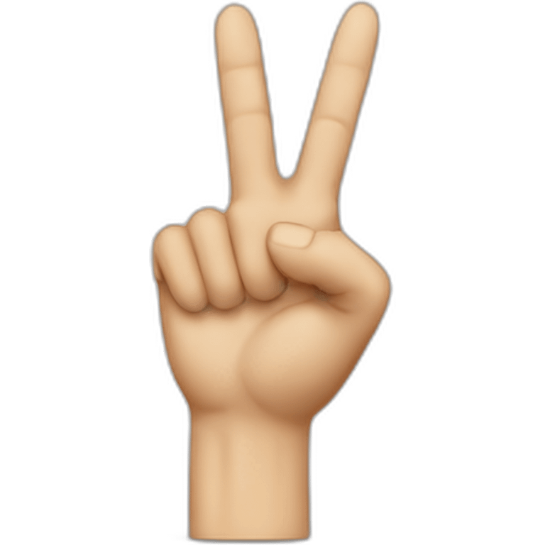 pointer and middle finger standing on a talb emoji