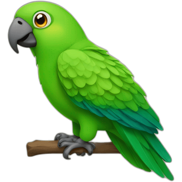 Fat Green parrot emoji