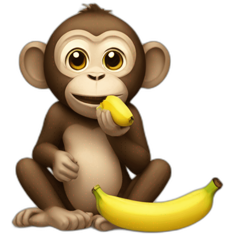 Monkey eating a banana emoji