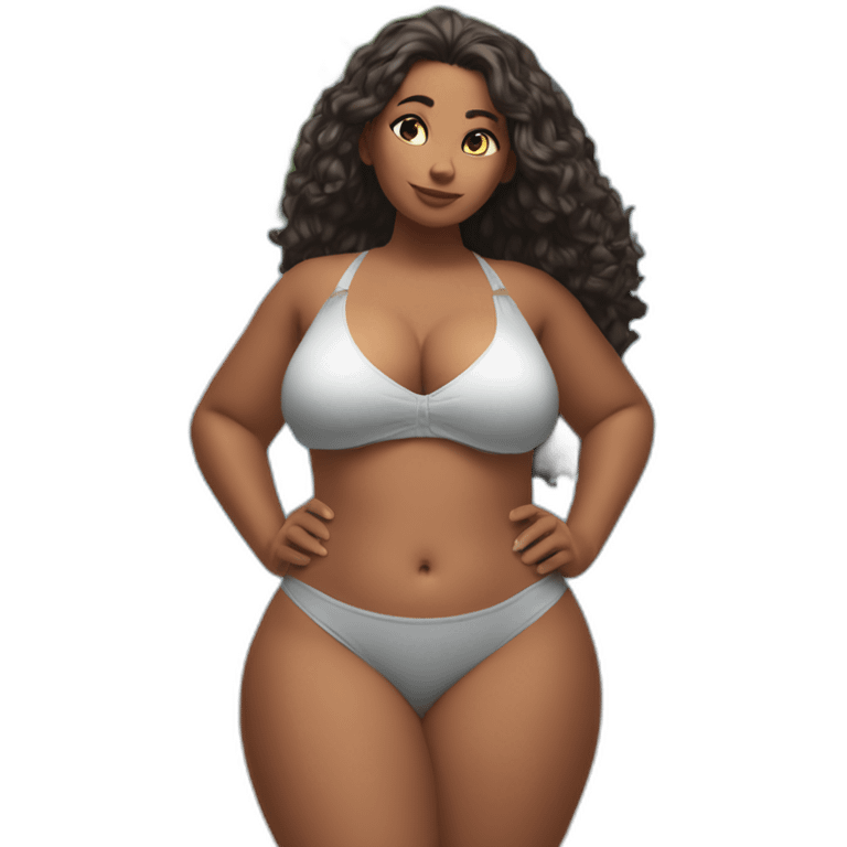 Slim-thicc woman bikini hands on hips pose (beach body) emoji