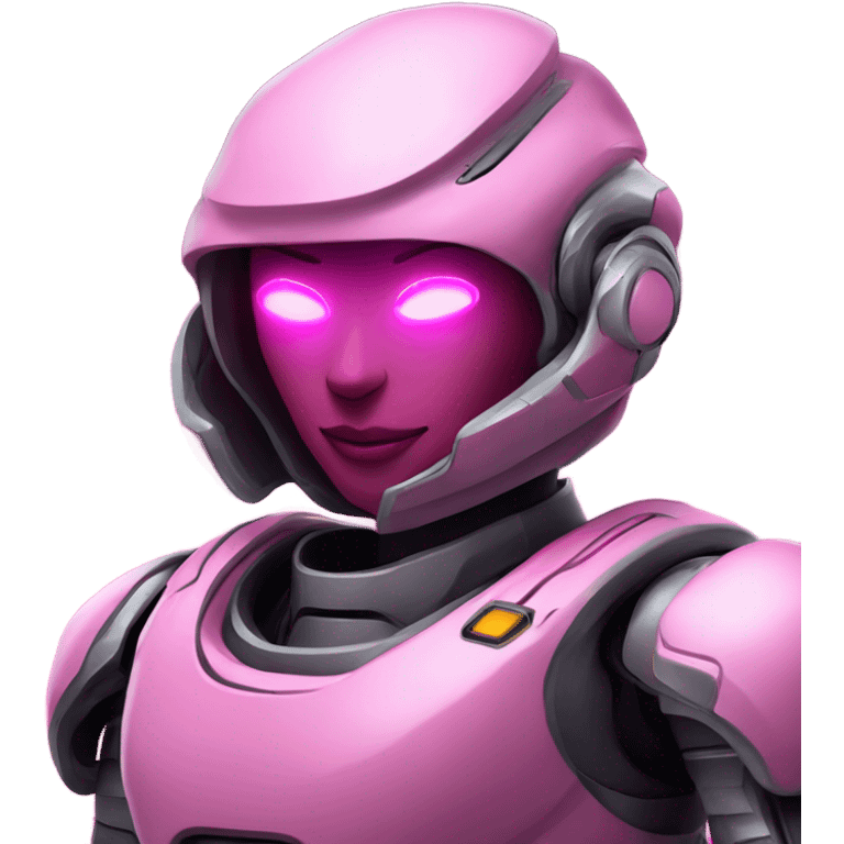 Space robot warrior wearing pink  emoji